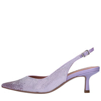 Décolleté slingback in tessuto e brillantini 