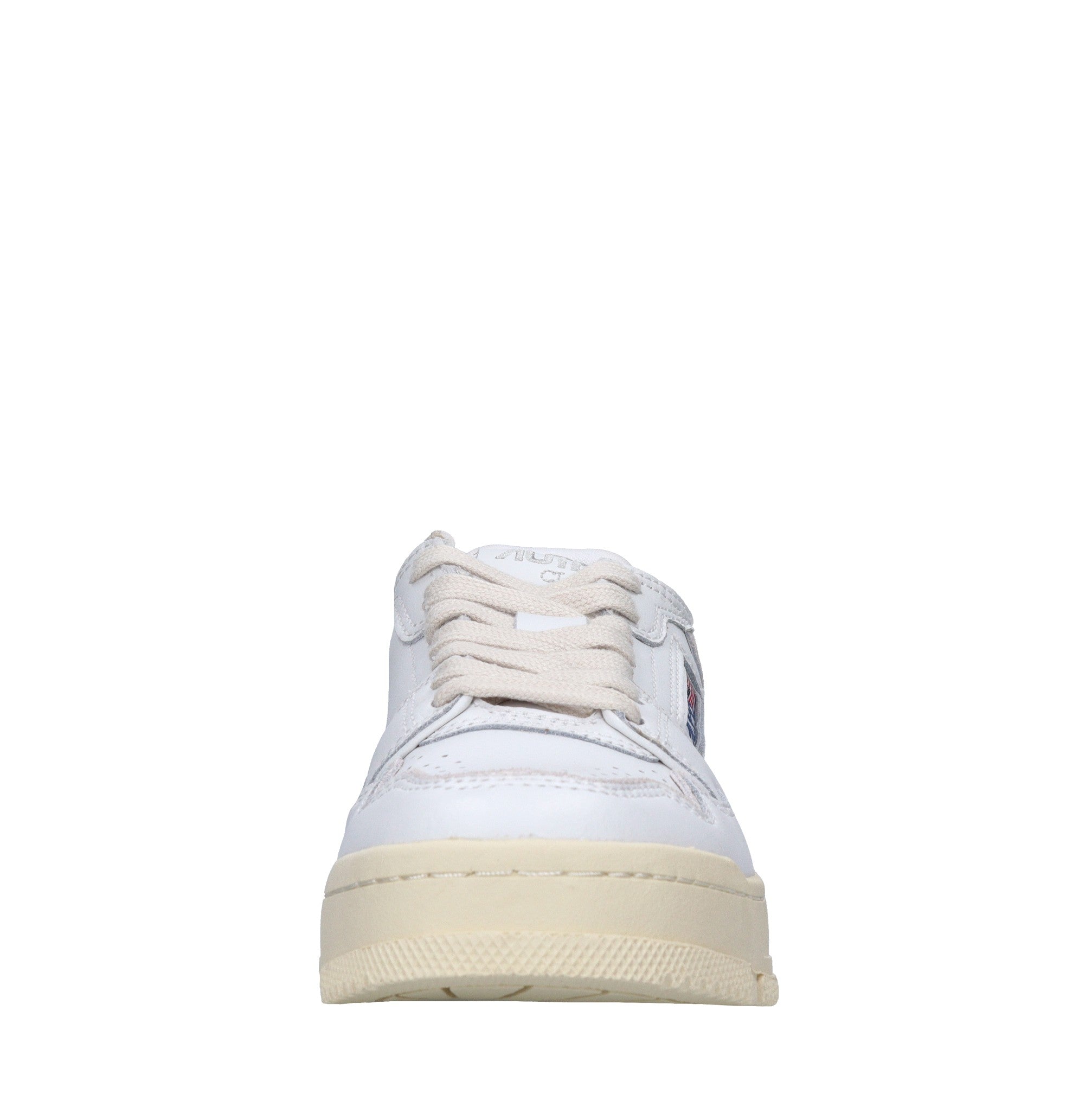 Sneakers in pelle e tessuto 