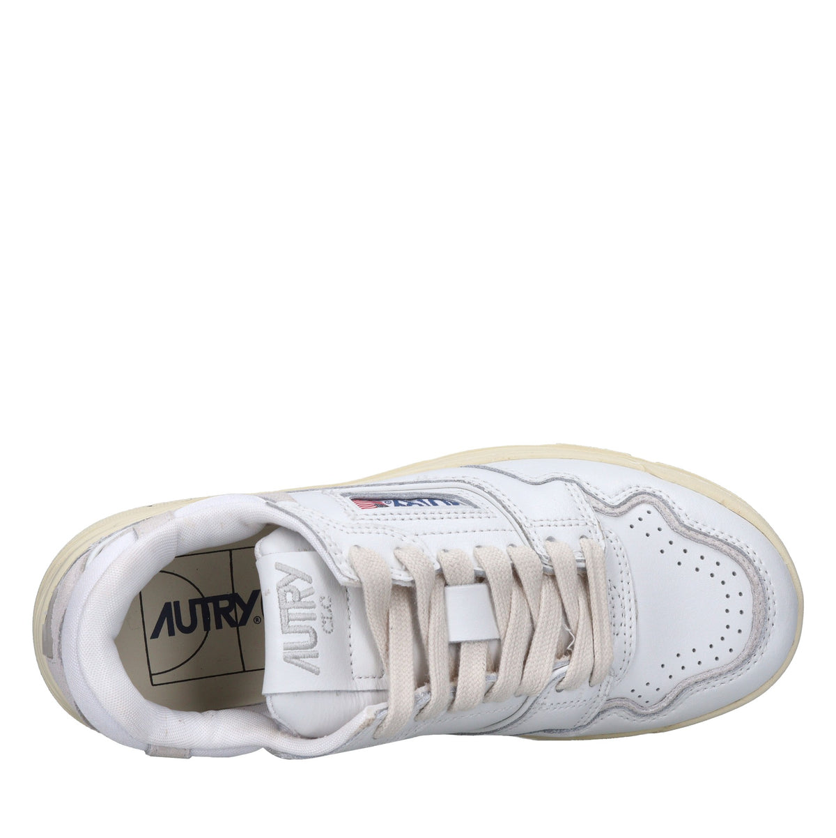 Sneakers in pelle e tessuto 