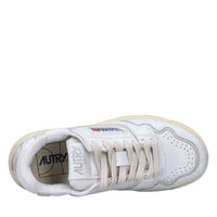 Sneakers in pelle e tessuto 