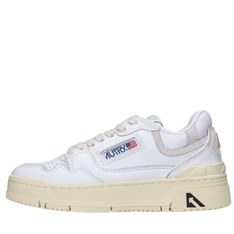 Sneakers in pelle e tessuto 