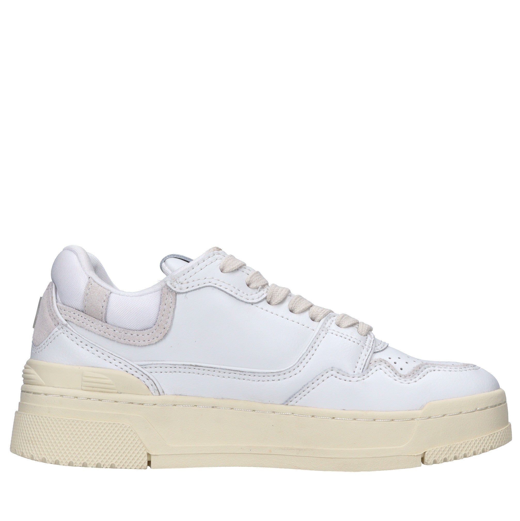 Sneakers in pelle e tessuto 