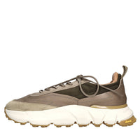 Sneakers in pelle e tessuto 