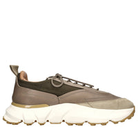 Sneakers in pelle e tessuto 