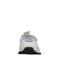 Sneakers in pelle e tessuto 