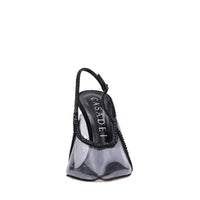 Décolleté Slingback in pelle strass e plexi 