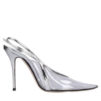 Décolleté slingback in pelle e plexi 