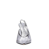 Décolleté slingback in pelle e plexi 