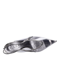 Décolleté slingback in plexi e pelle 