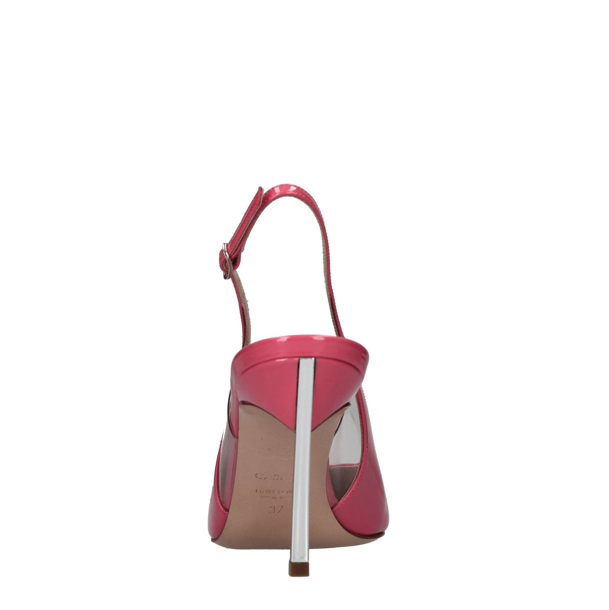 Décolleté slingback blade in vernice e plexi 