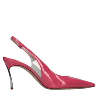 Décolleté slingback blade in vernice e plexi 