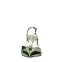 Décolleté slingback blade in pelle con applicazione gioiello 