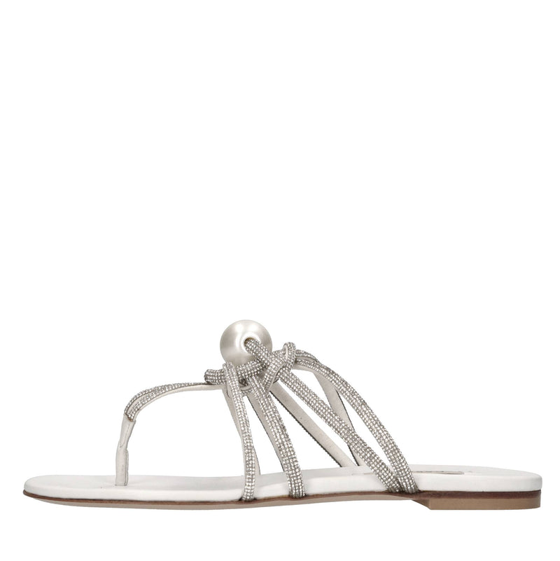Sandali flat Labuan in pelle e strass 