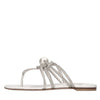 CASADEI Labuan flat sandals in leather and rhinestones