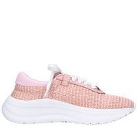 Sneakers in pelle e rafia 
