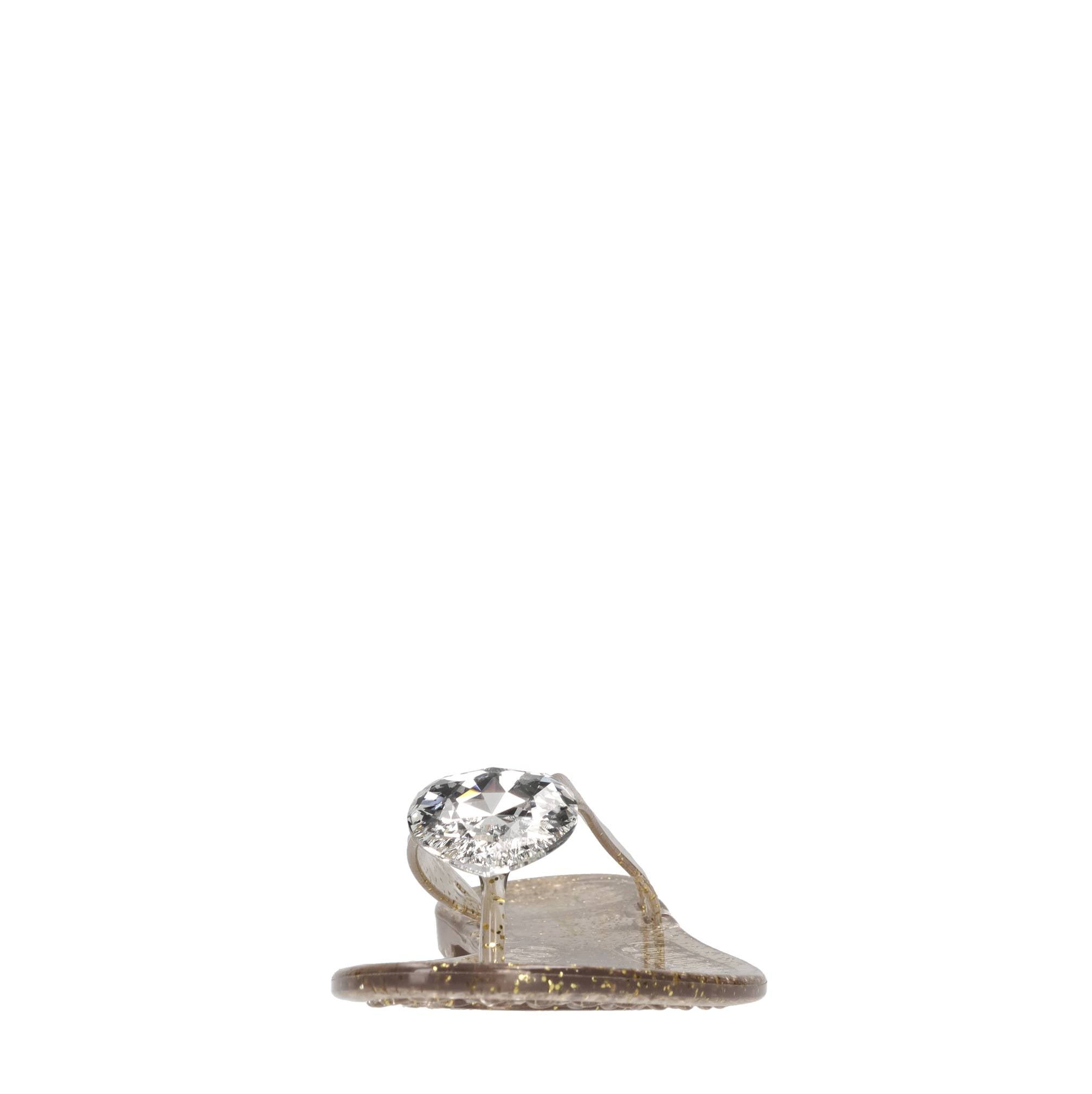 Sandali flat Jelly Glitter in PVC e Swarovski 