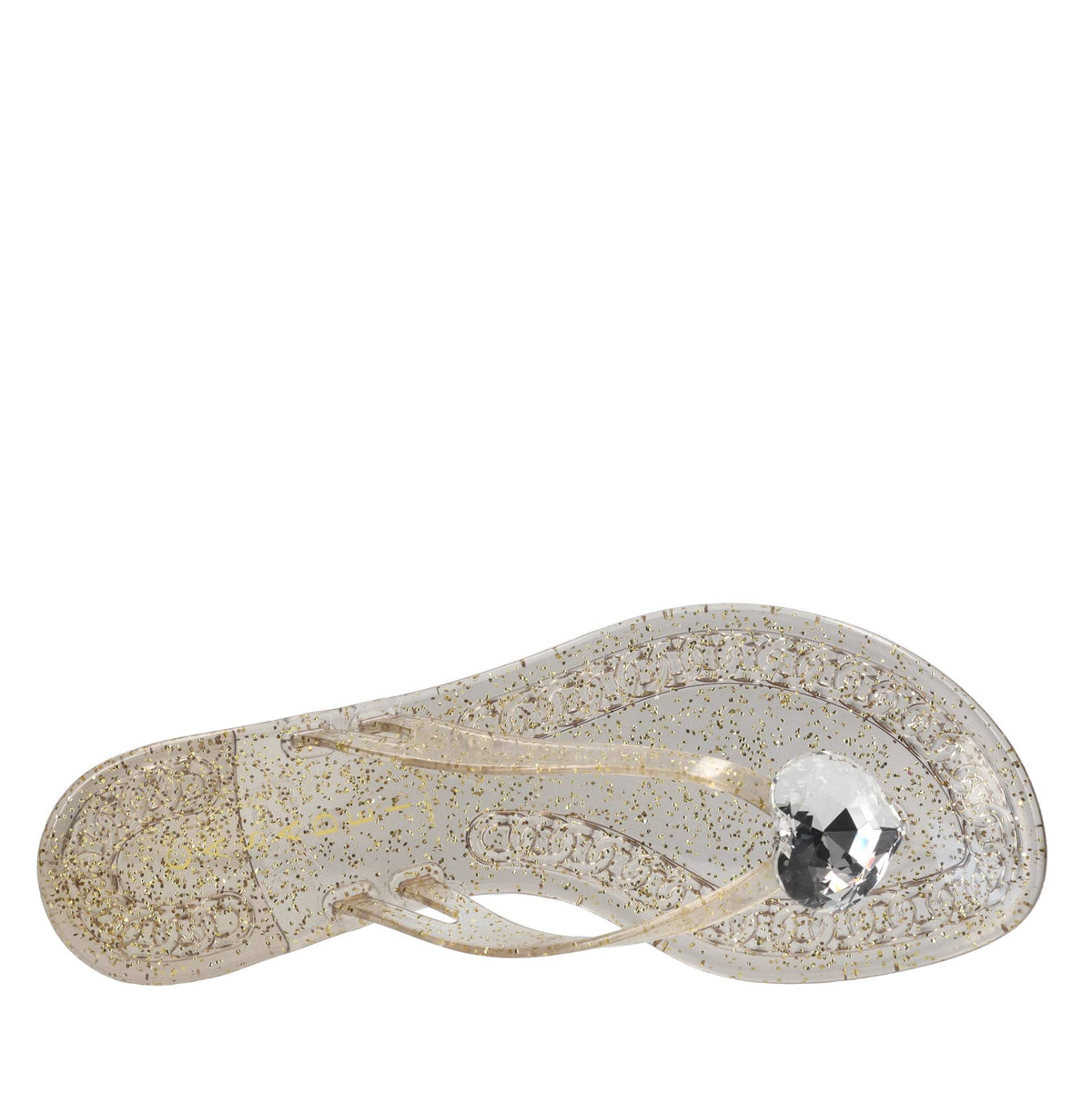 Sandali flat Jelly Glitter in PVC e Swarovski 