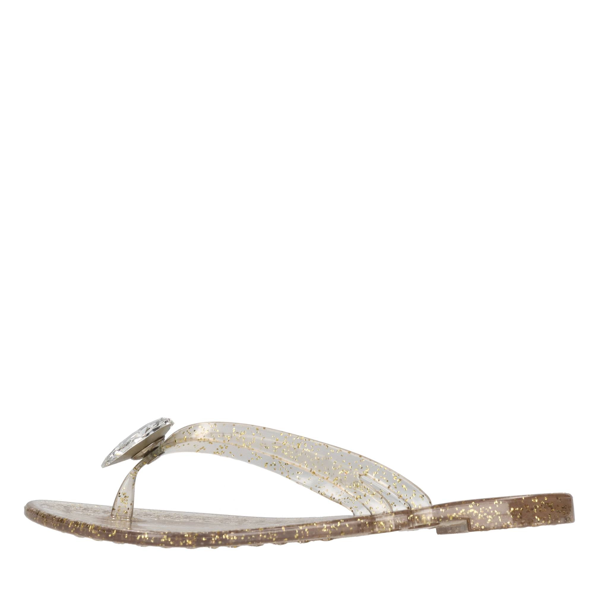 Sandali flat Jelly Glitter in PVC e Swarovski 