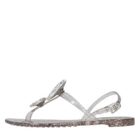 Sandali flat Jelly Glitter in PVC e Swarovski 