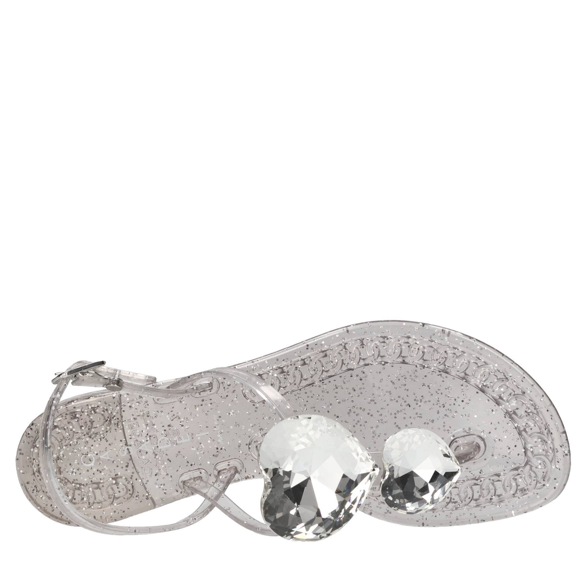 Sandali flat Jelly Glitter in PVC e Swarovski 