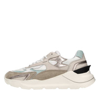Sneakers in pelle e tessuto 