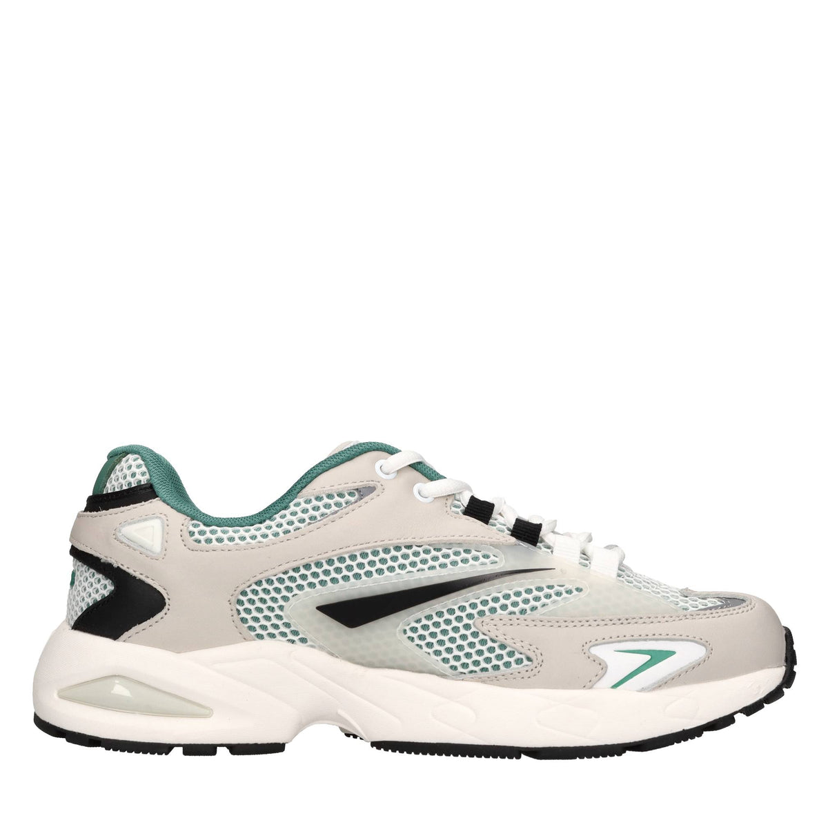 Sneakers in pelle e tessuto 