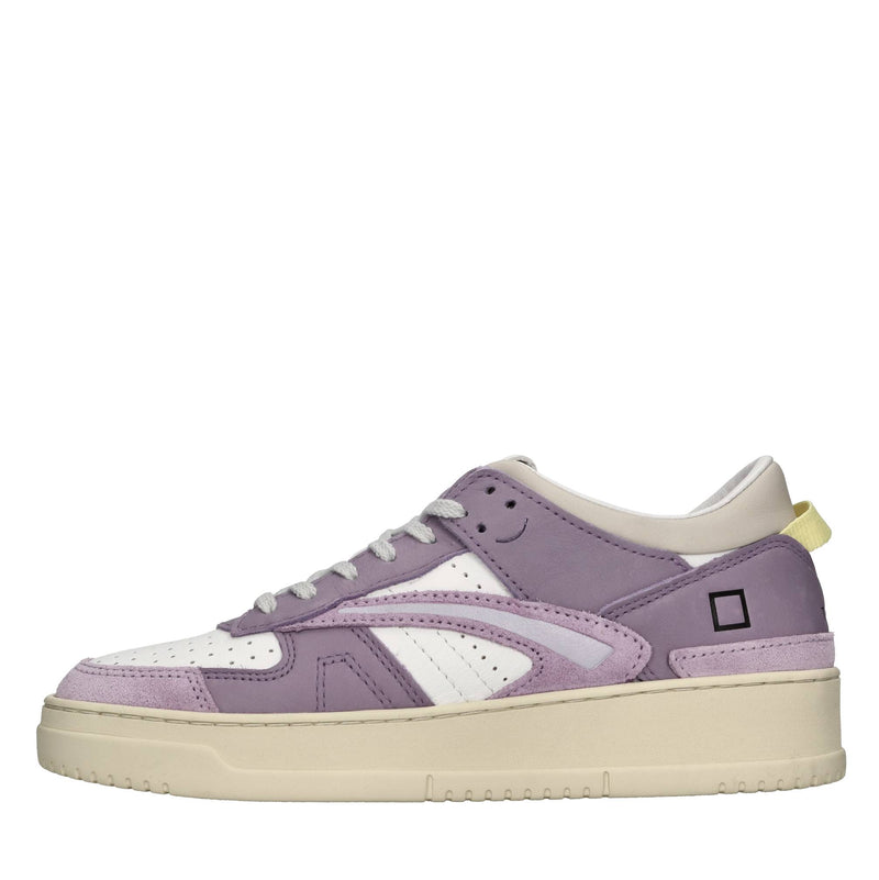 Sneakers in pelle e tessuto 