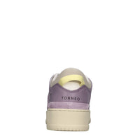 Sneakers in pelle e tessuto 
