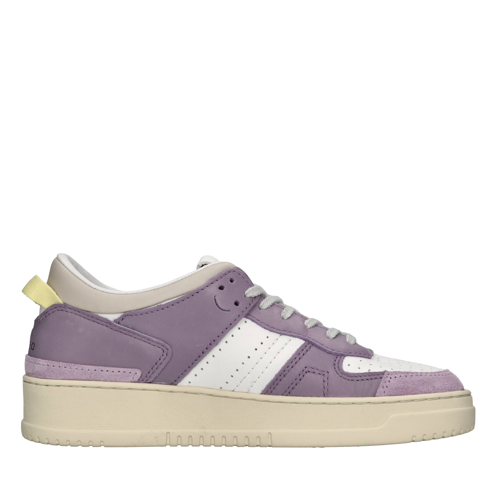 Sneakers in pelle e tessuto 