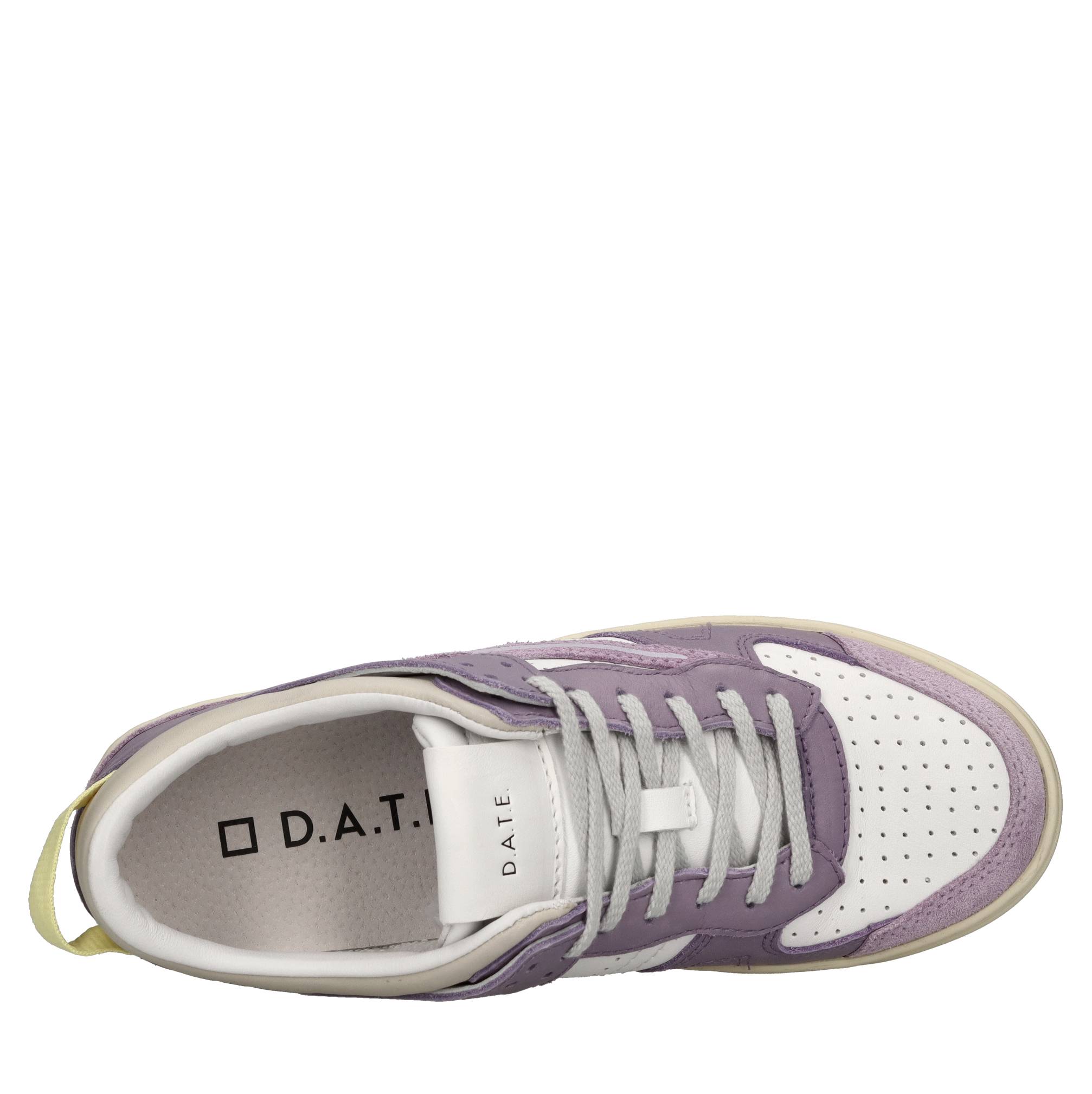 Sneakers in pelle e tessuto 