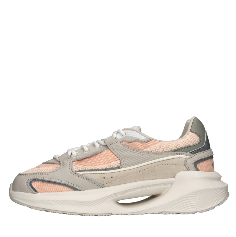 Sneakers in pelle e tessuto 