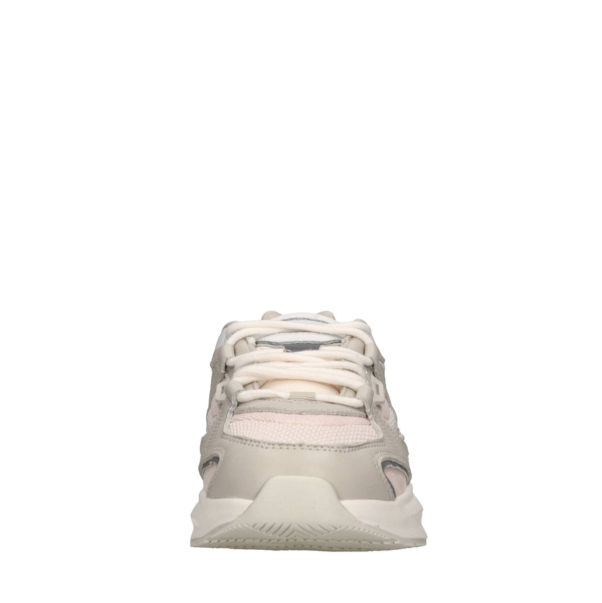 Sneakers in pelle e tessuto 