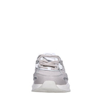 Sneakers in pelle e tessuto 