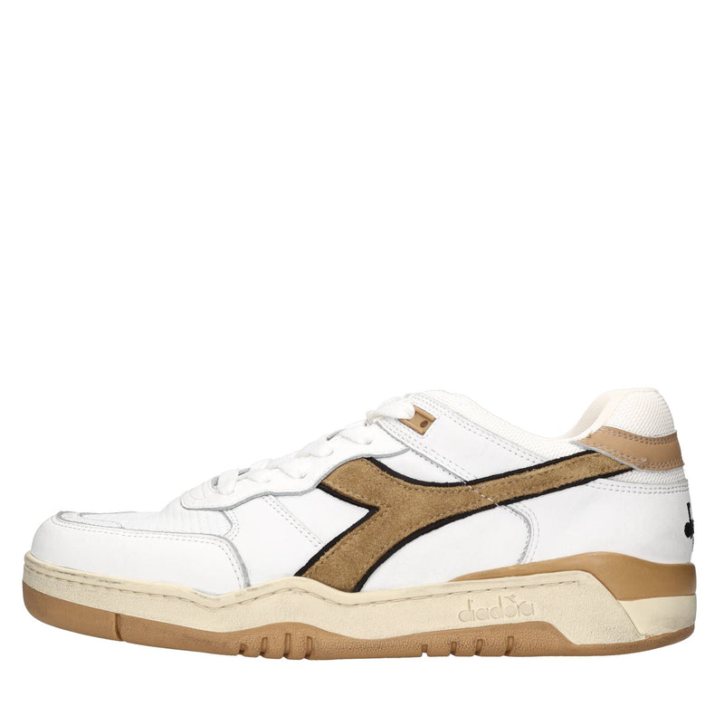Sneakers in pelle e tessuto 