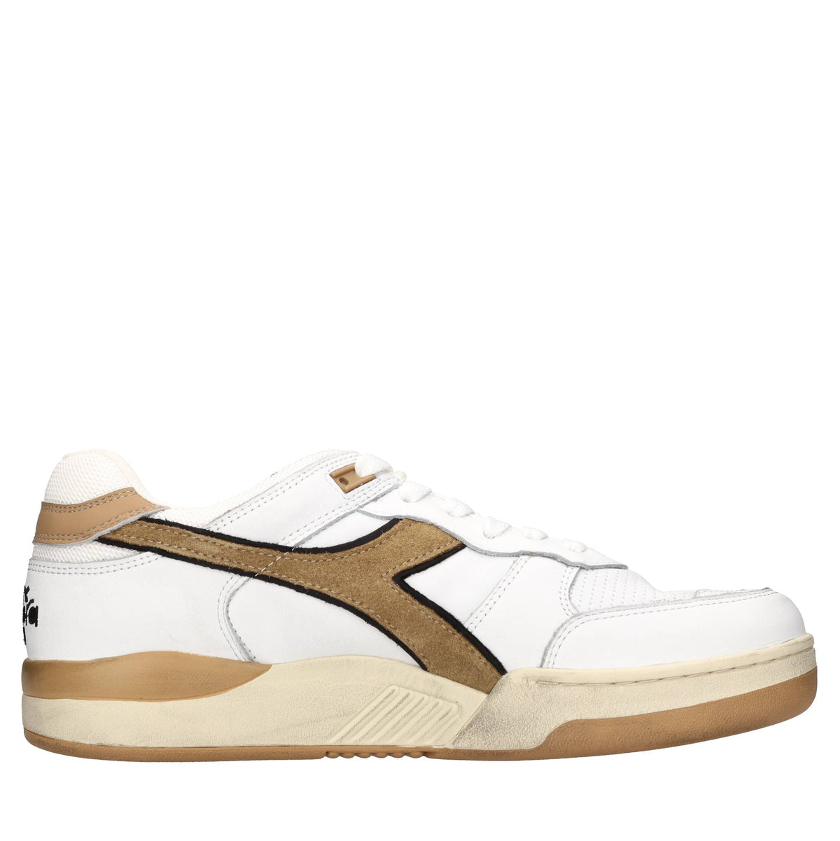Sneakers in pelle e tessuto 