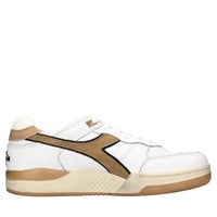 Sneakers in pelle e tessuto 