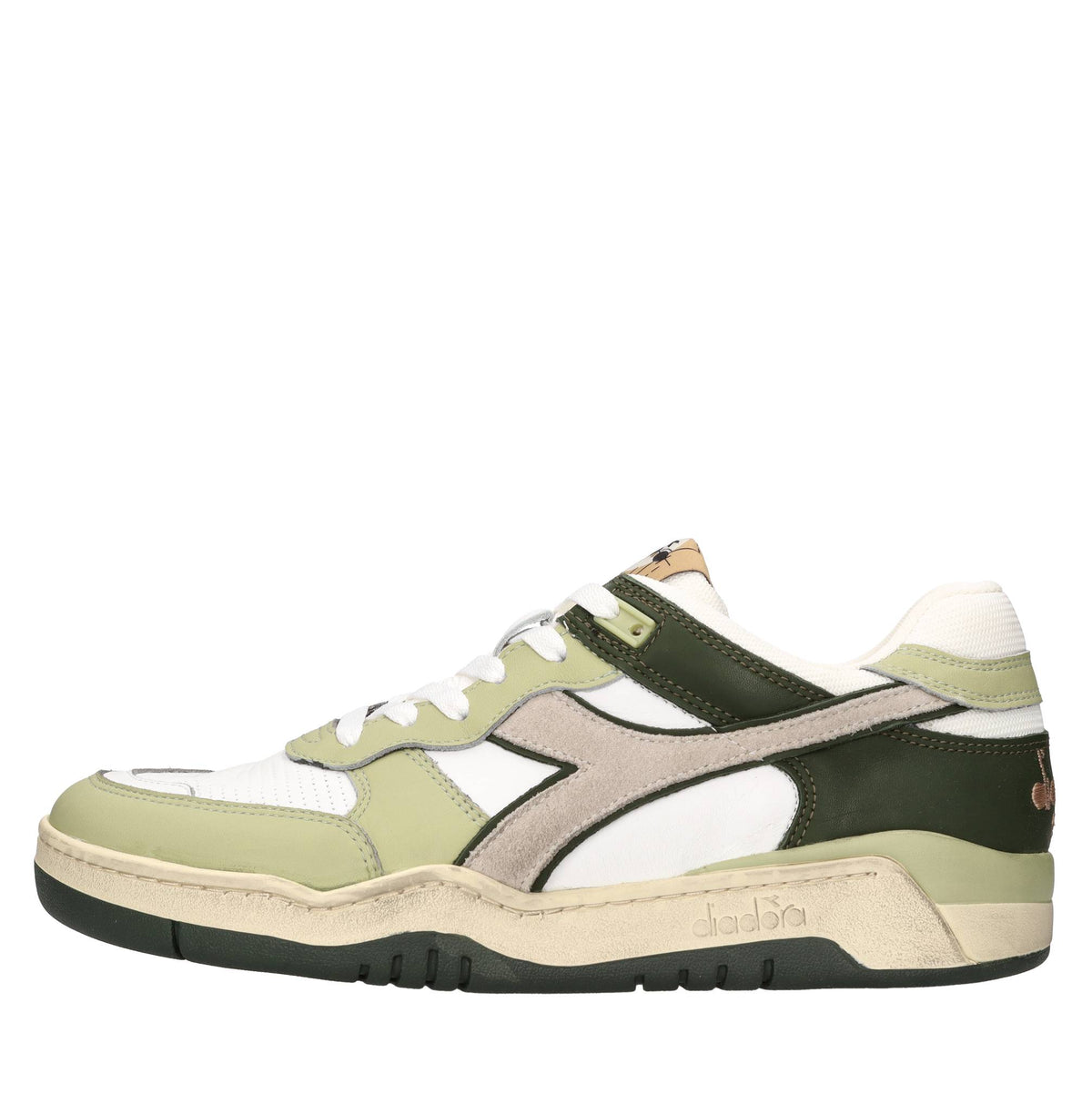 Sneakers in pelle e tessuto 