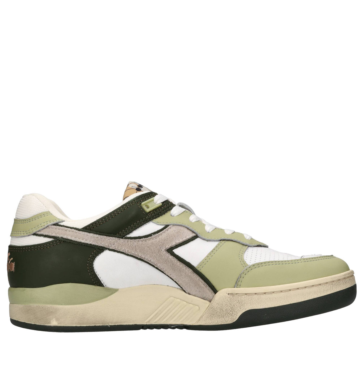 Sneakers in pelle e tessuto 