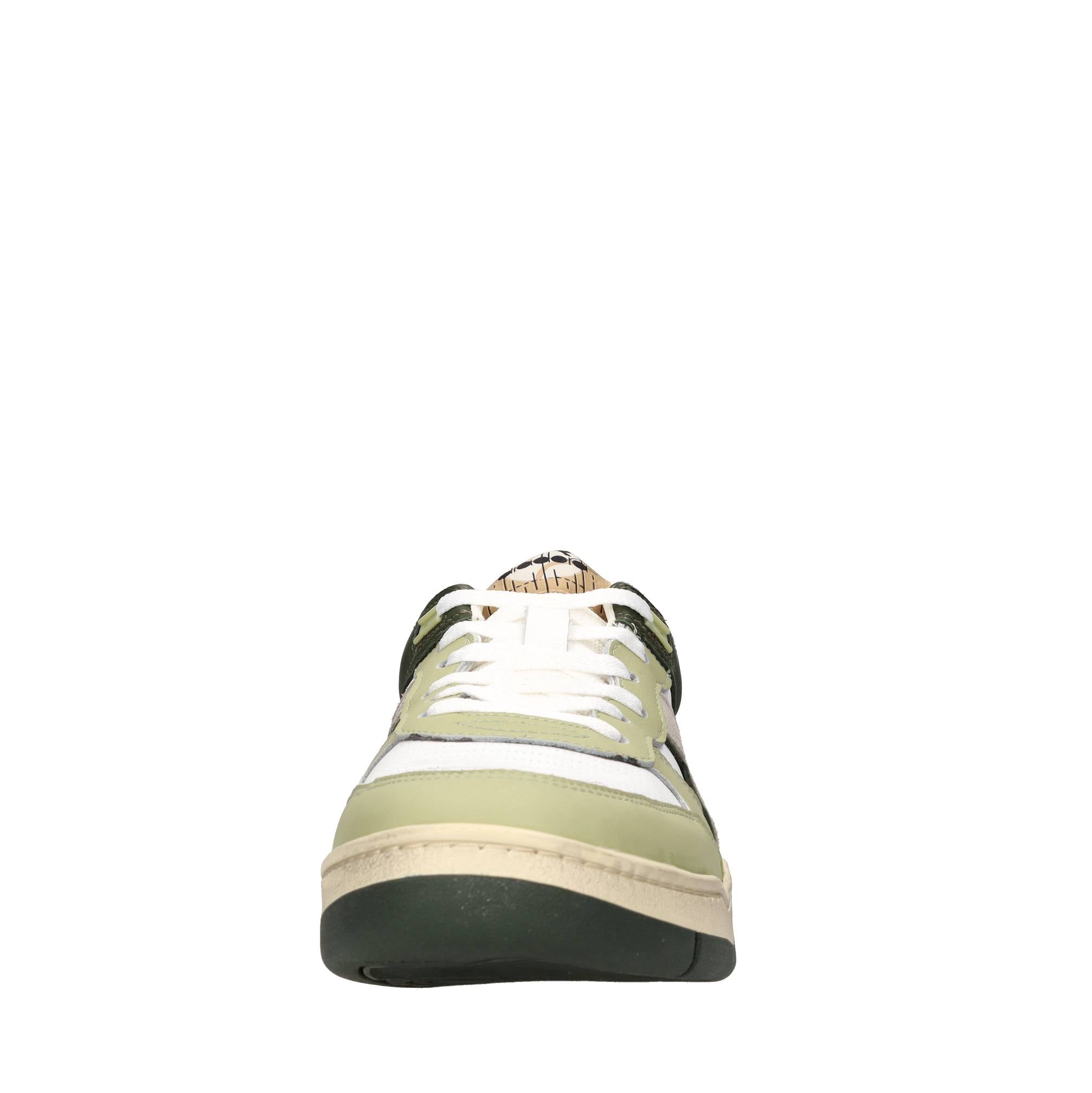 Sneakers in pelle e tessuto 