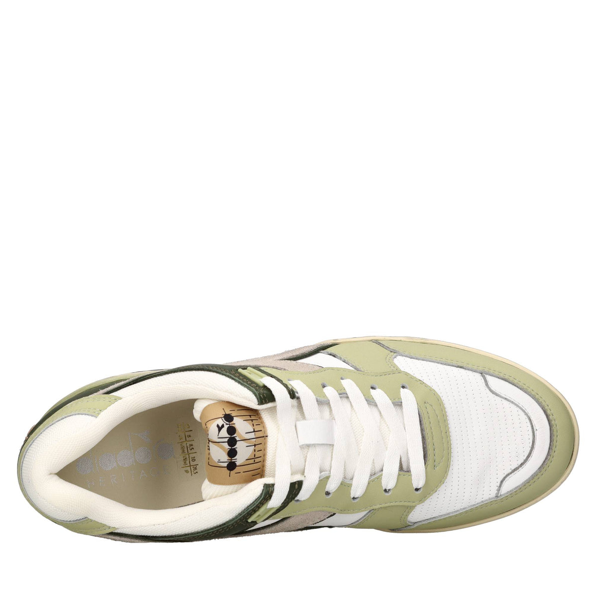 Sneakers in pelle e tessuto 