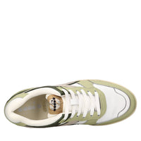 Sneakers in pelle e tessuto 