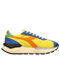 Sneakers in pelle e tessuto 