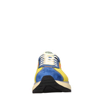 Sneakers in pelle e tessuto 