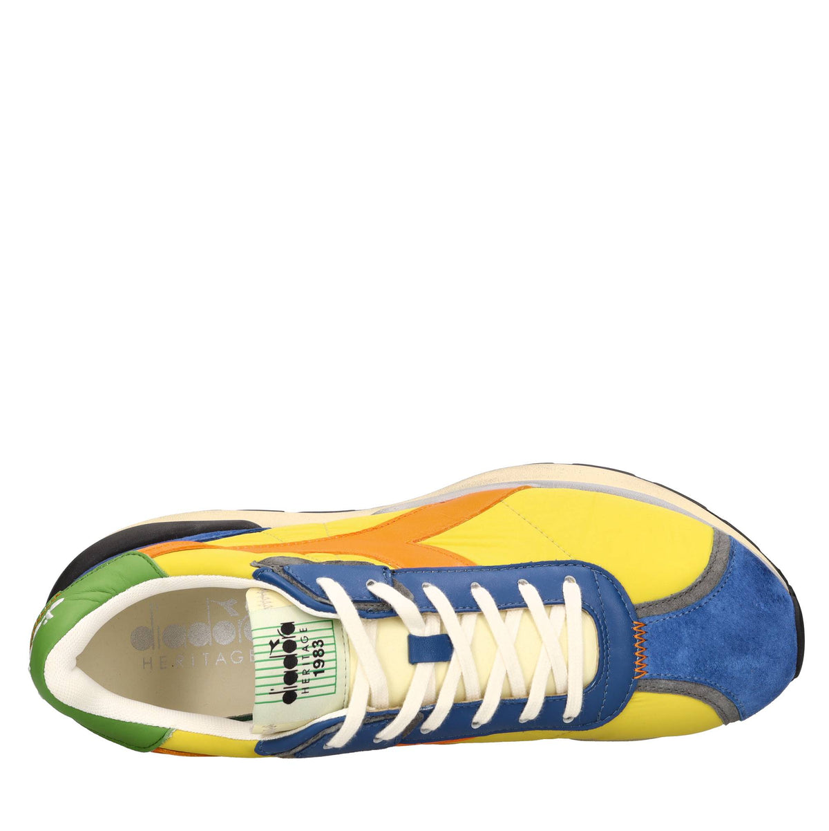 Sneakers in pelle e tessuto 