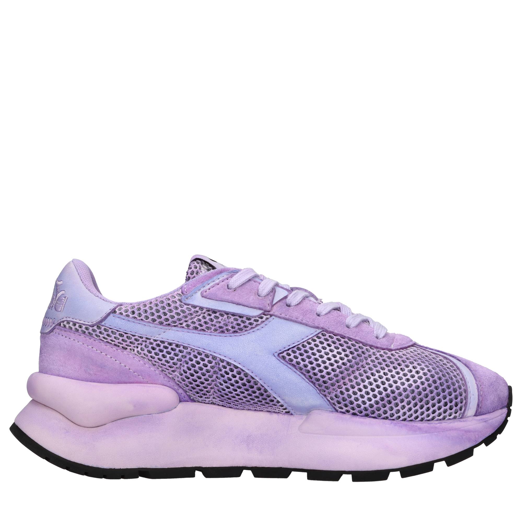 Sneakers in pelle e tessuto 