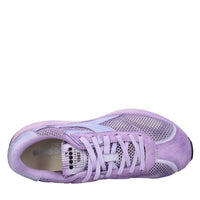 Sneakers in pelle e tessuto 