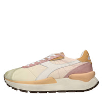 Sneakers in pelle e tessuto 