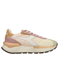 Sneakers in pelle e tessuto 