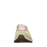 Sneakers in pelle e tessuto 
