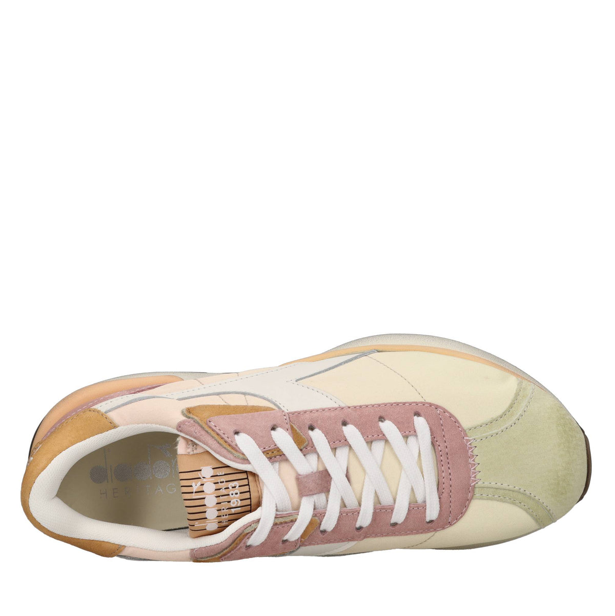 Sneakers in pelle e tessuto 